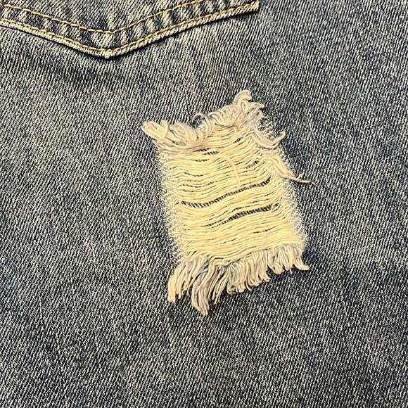 REVOLVE Superdown Angie Girlfriend Straight Leg Distressed Denim Jeans Size 27 - Picture 9 of 9